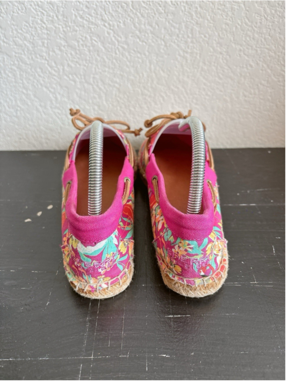 Sperry Top-Sider Womens Size 9.5 Pink Floral Flamingo Tropical Espadrille Flats - Picture 4 of 13
